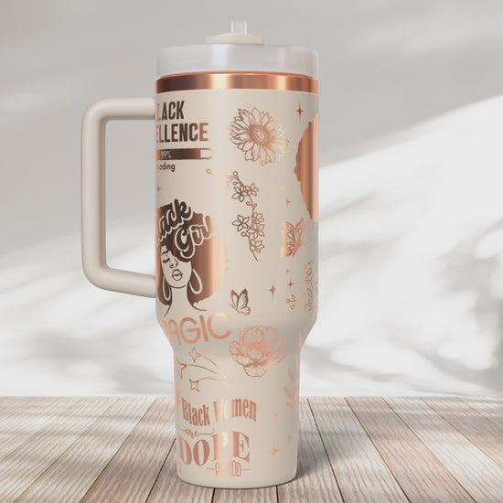 Black woman, I'm the storm, Pride, Black Woman affirmation 40oz Tumbler, Floral Mama 40oz Tumbler SVG Laser Engraved Full Wrap Seamless, Rotary and PNG sublimation 