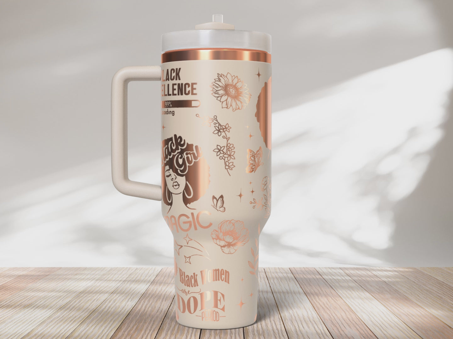 Black woman, I'm the storm, Pride, Black Woman affirmation 40oz Tumbler, Floral Mama 40oz Tumbler SVG Laser Engraved Full Wrap Seamless, Rotary and PNG sublimation 