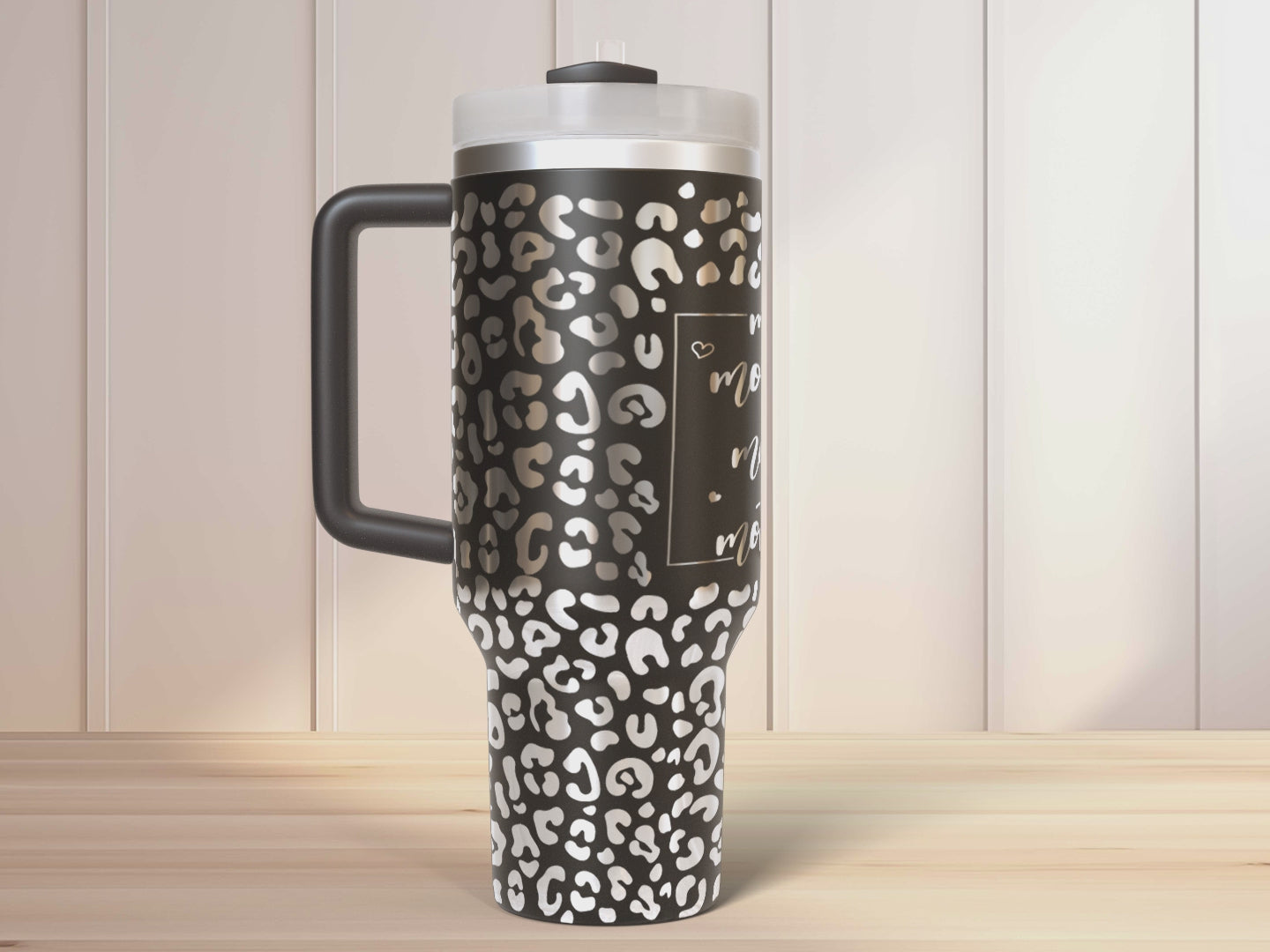 Mama mom mother Leopard 40oz Tumbler SVG Laser Engraved Full Wrap Seamless, Rotary and PNG sublimation