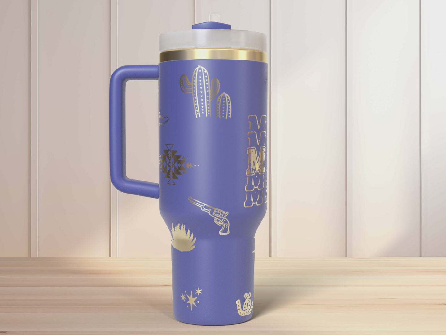 Howdy Mama Western  Engraved Full Wrap Seamless 40oz Tumbler SVG Laser Rotary and PNG sublimation