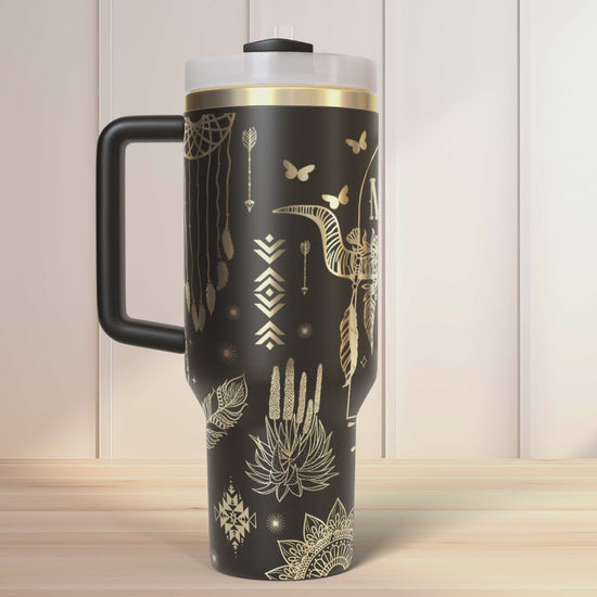 Boho Mama Cow Skulls Western Cowgirl Engraved Full Wrap Seamless 40oz Tumbler SVG Laser Rotary and PNG sublimation