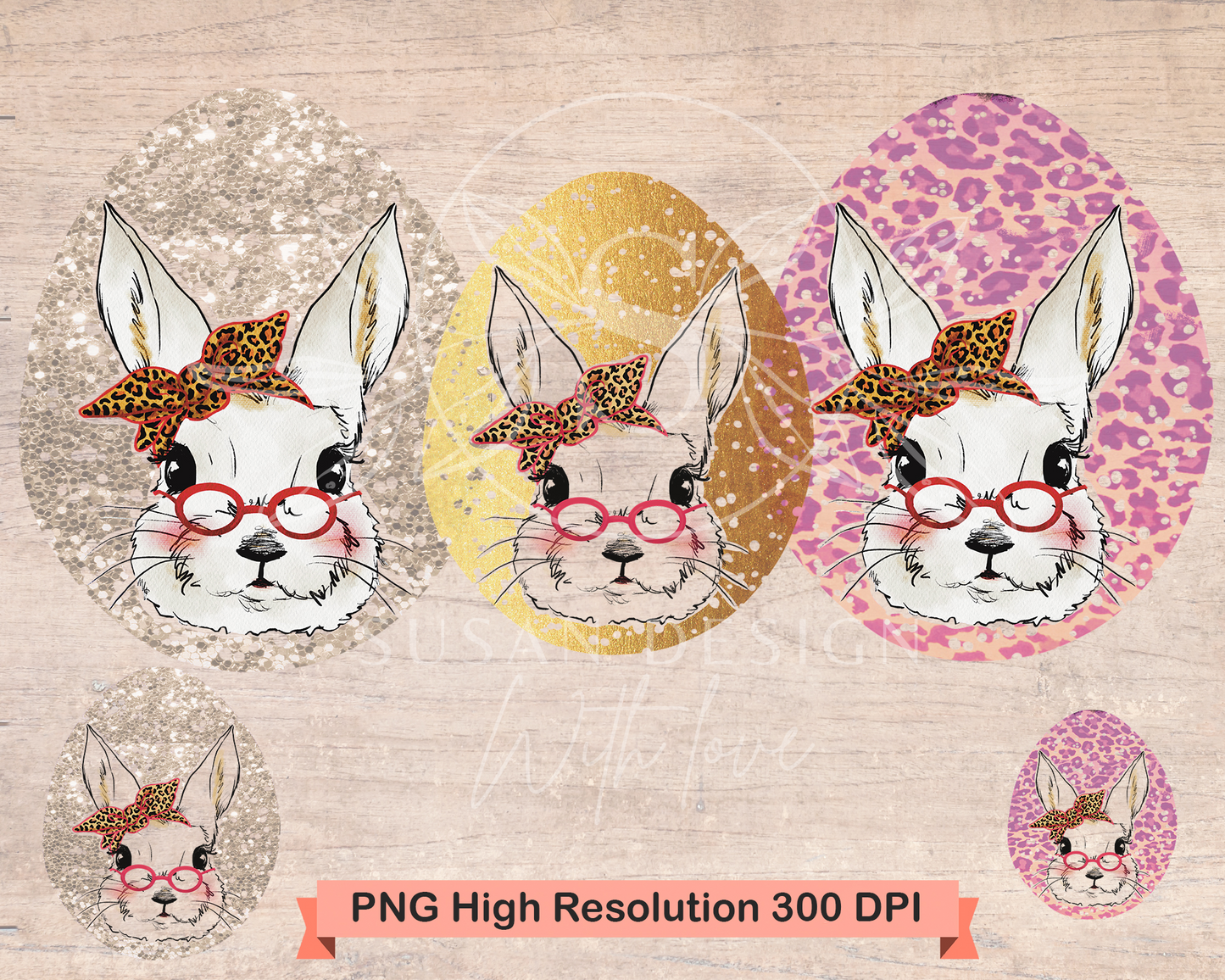 Easter Bunny Eggs PNG Sublimation