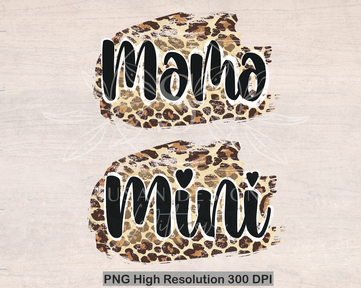 Mama Mini leopard, PNG Sublimation