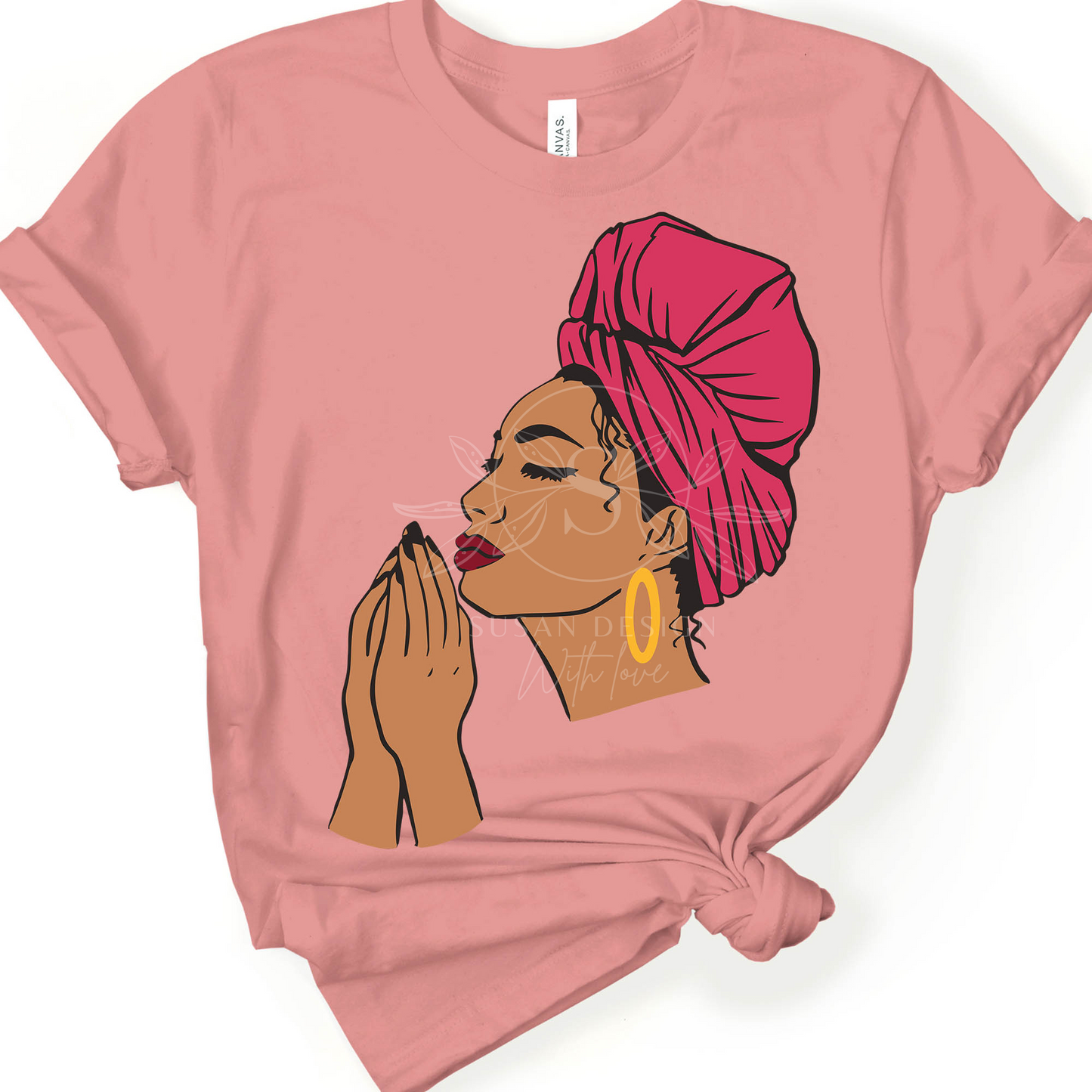 Black woman praying SVG Tshirt