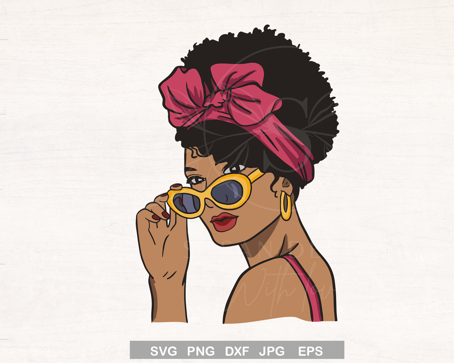 African American with Headwrap SVG 