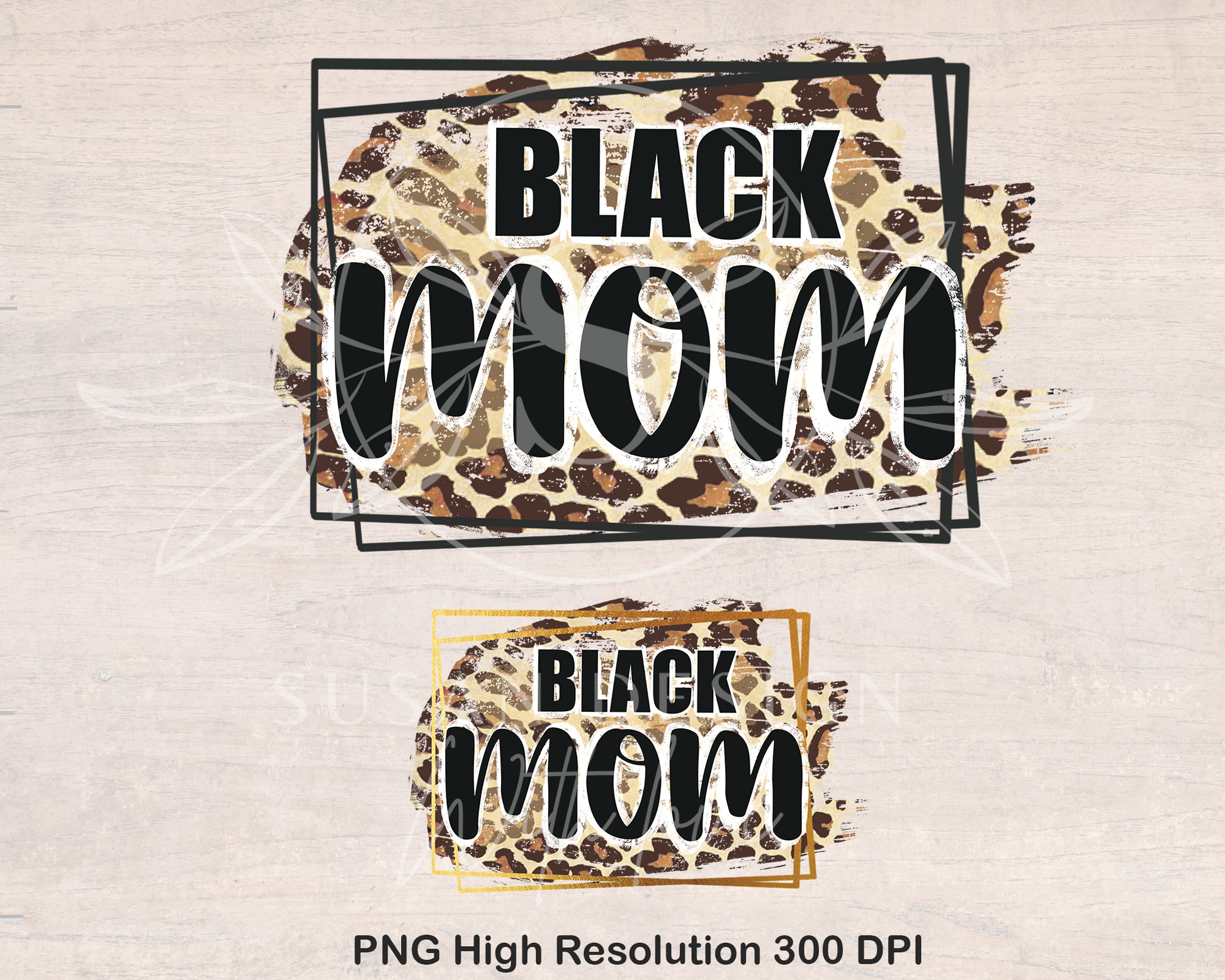 Black Mom leopard, PNG Sublimation