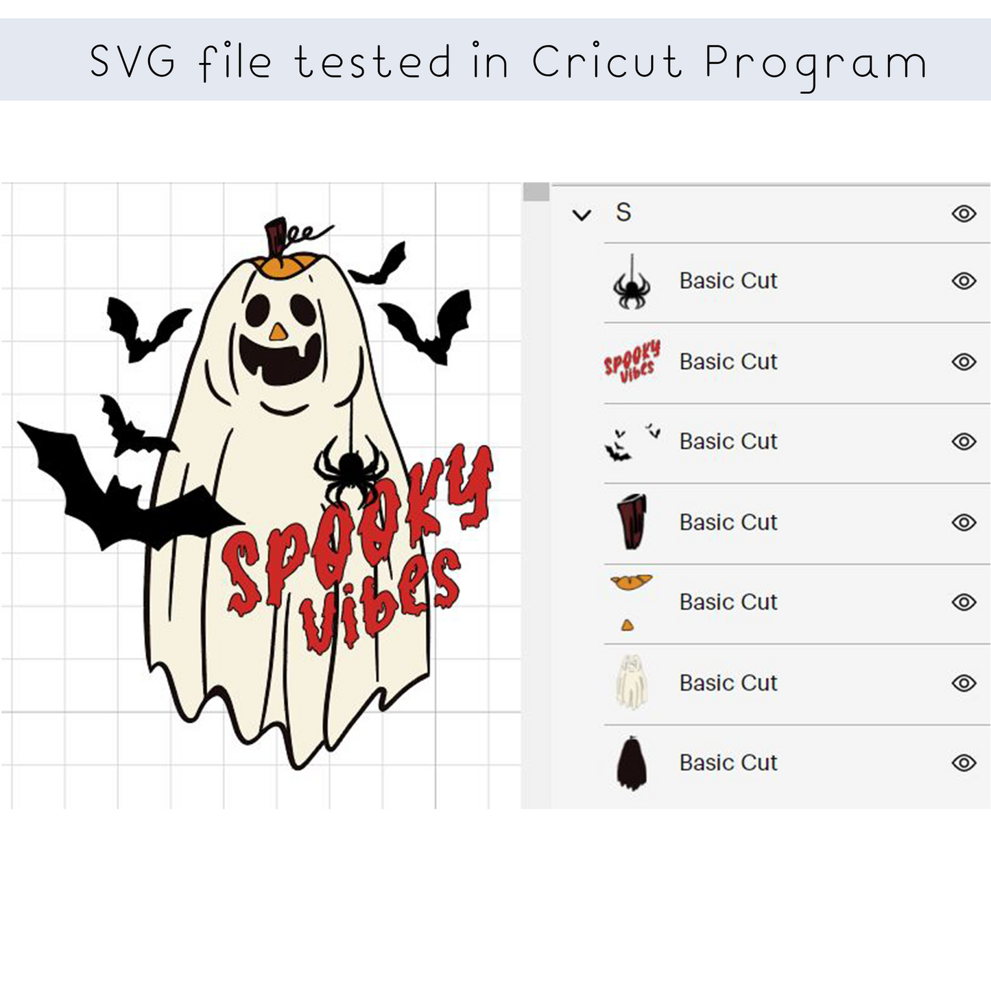 Funny Halloween layered SVG file for Circut, cute Halloween