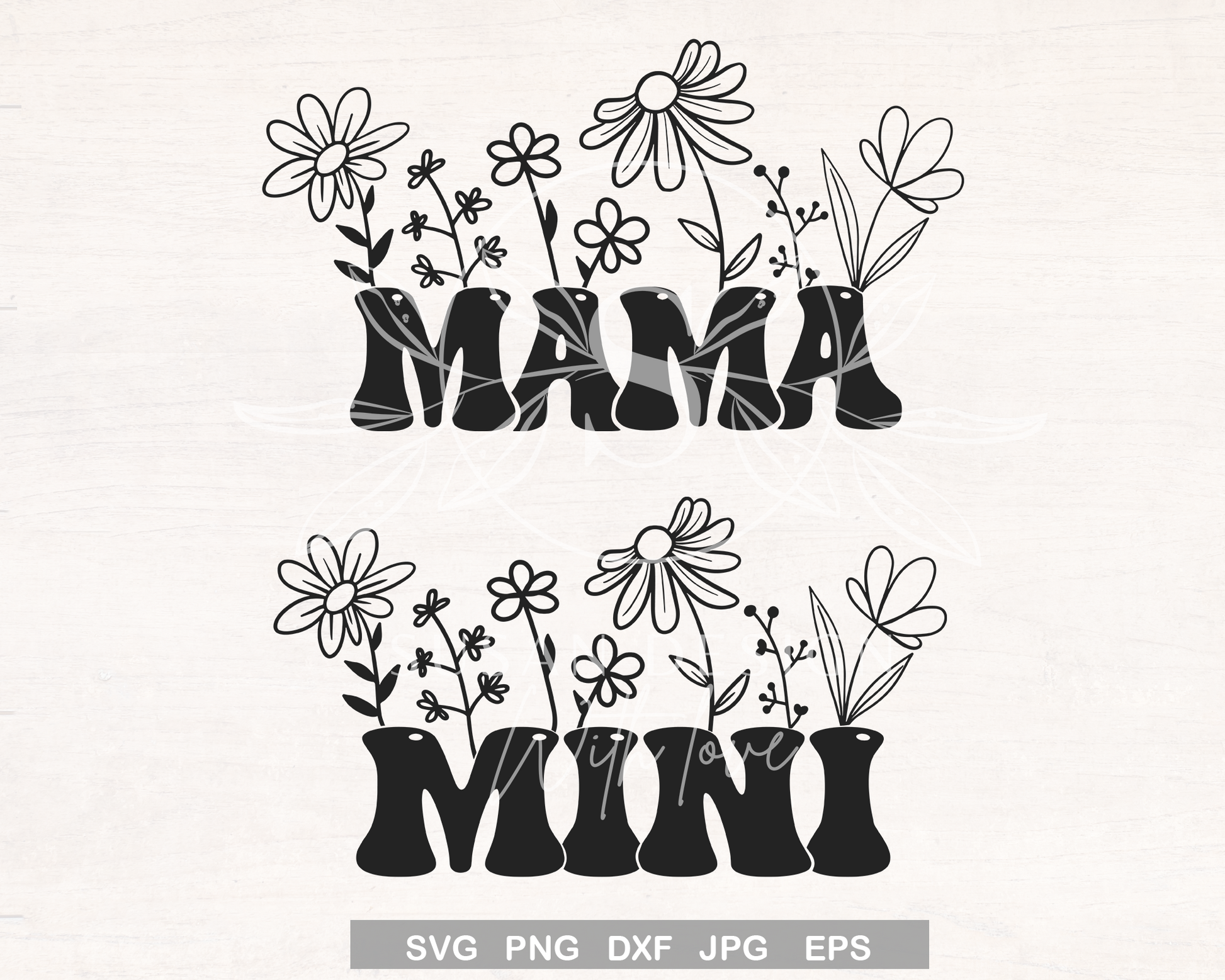 Mama Mini Flowers Floral Svg