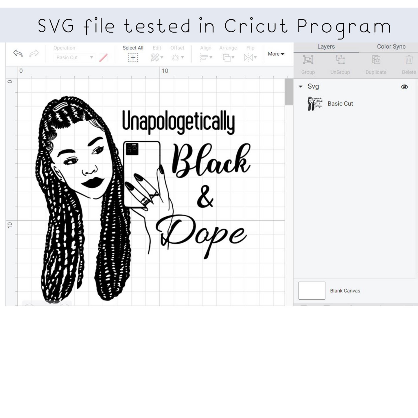 Unapologetically Black abd Dope, Braid Woman SVG file for Cricut PNG clipart