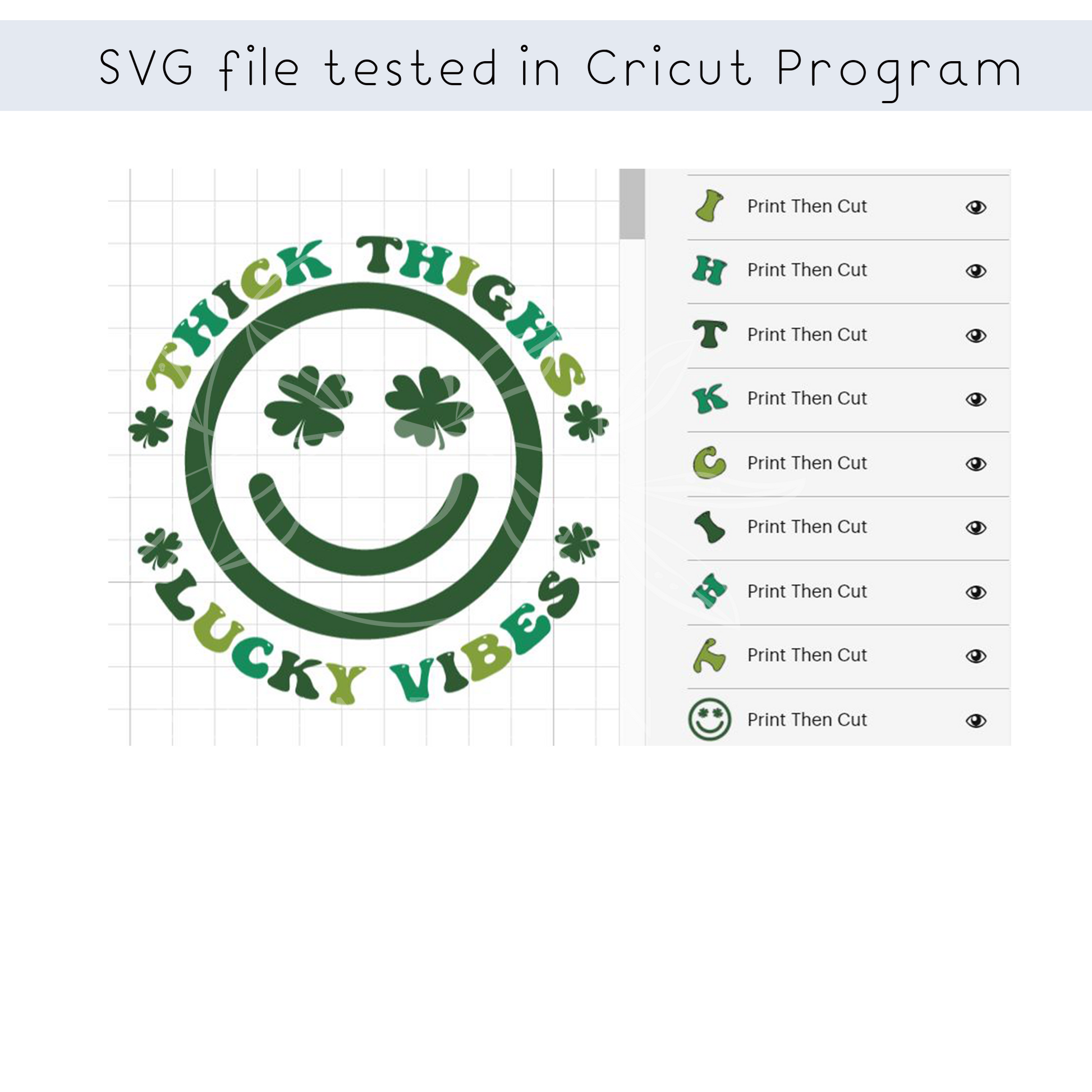 Thick Thighs Lucky Vibes SVG, St. Patrick