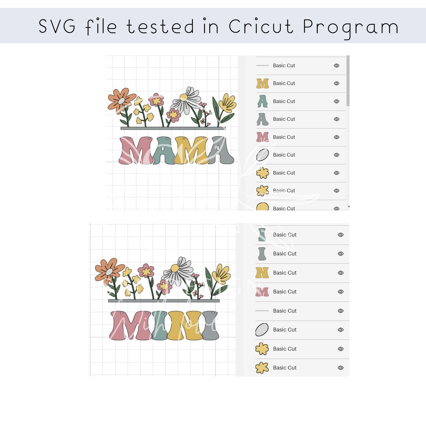 Mama Mini Flowers Floral Svg Bundle