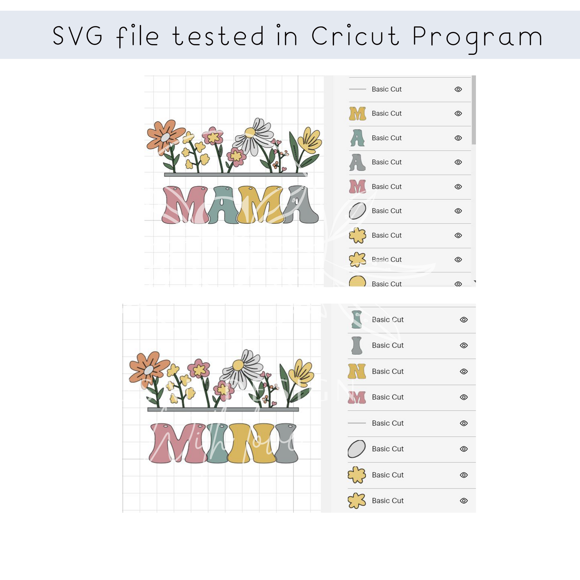 Mama Mini Flowers Floral Svg Bundle