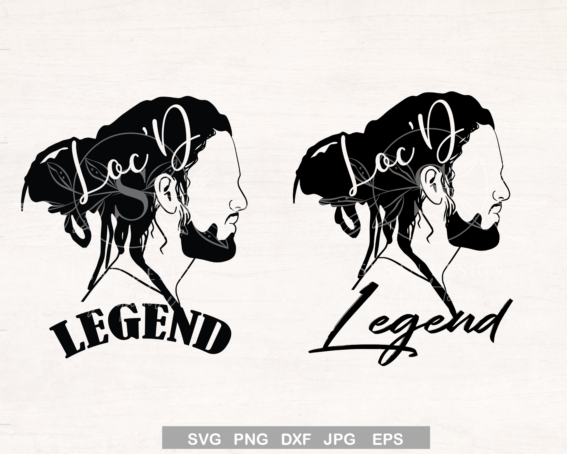 Black men dreadlock hair with beard svg