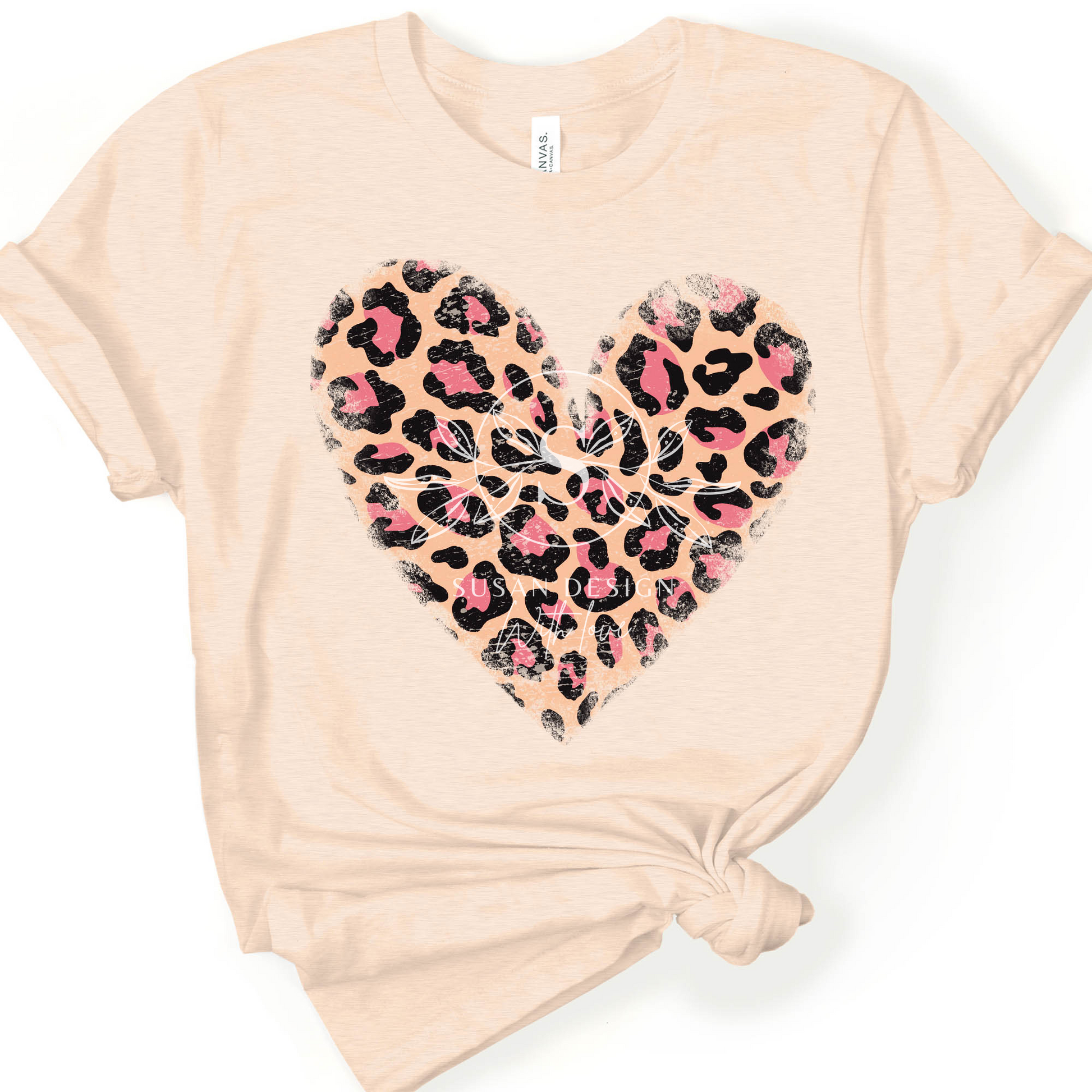 Colorful Distressed Heart Leopard Bundle PNG Sublimation