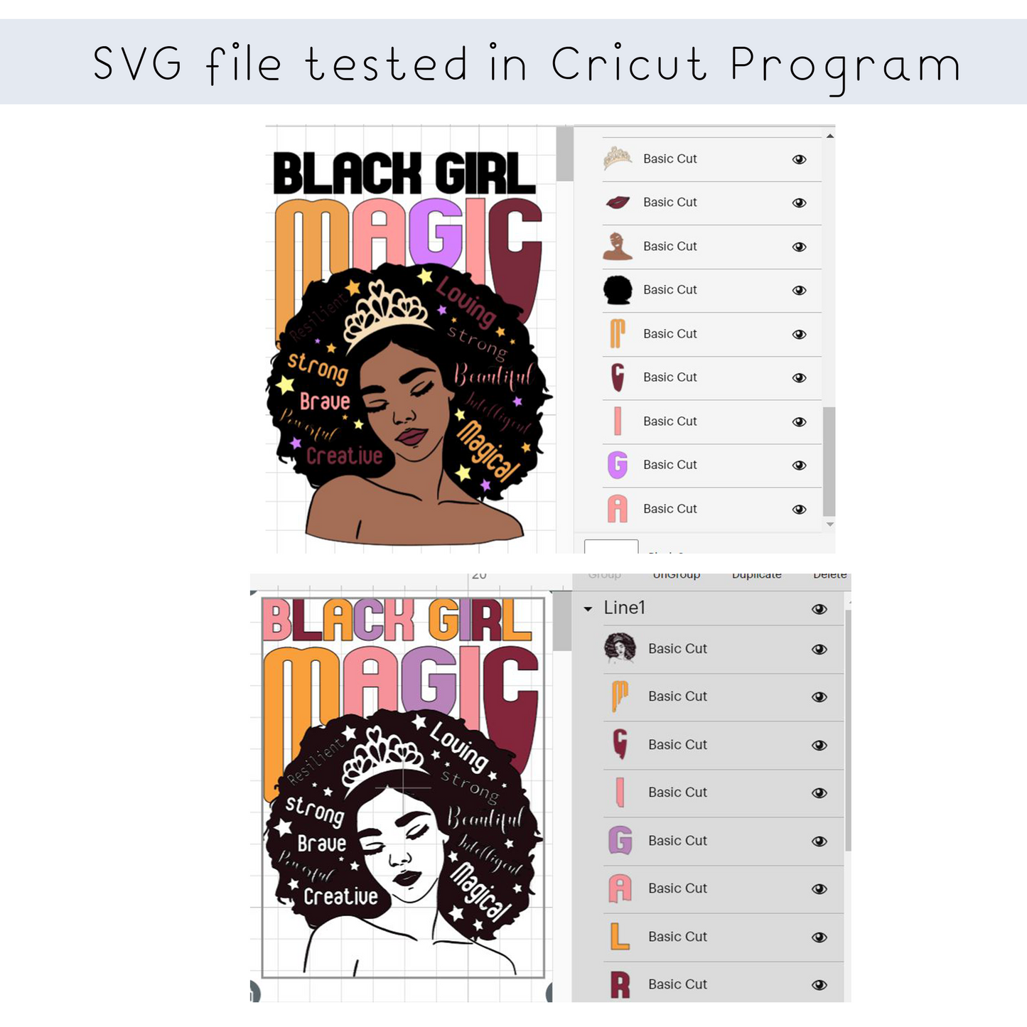 Black Girl Magic SVG Bundle file for Cricut shirt design