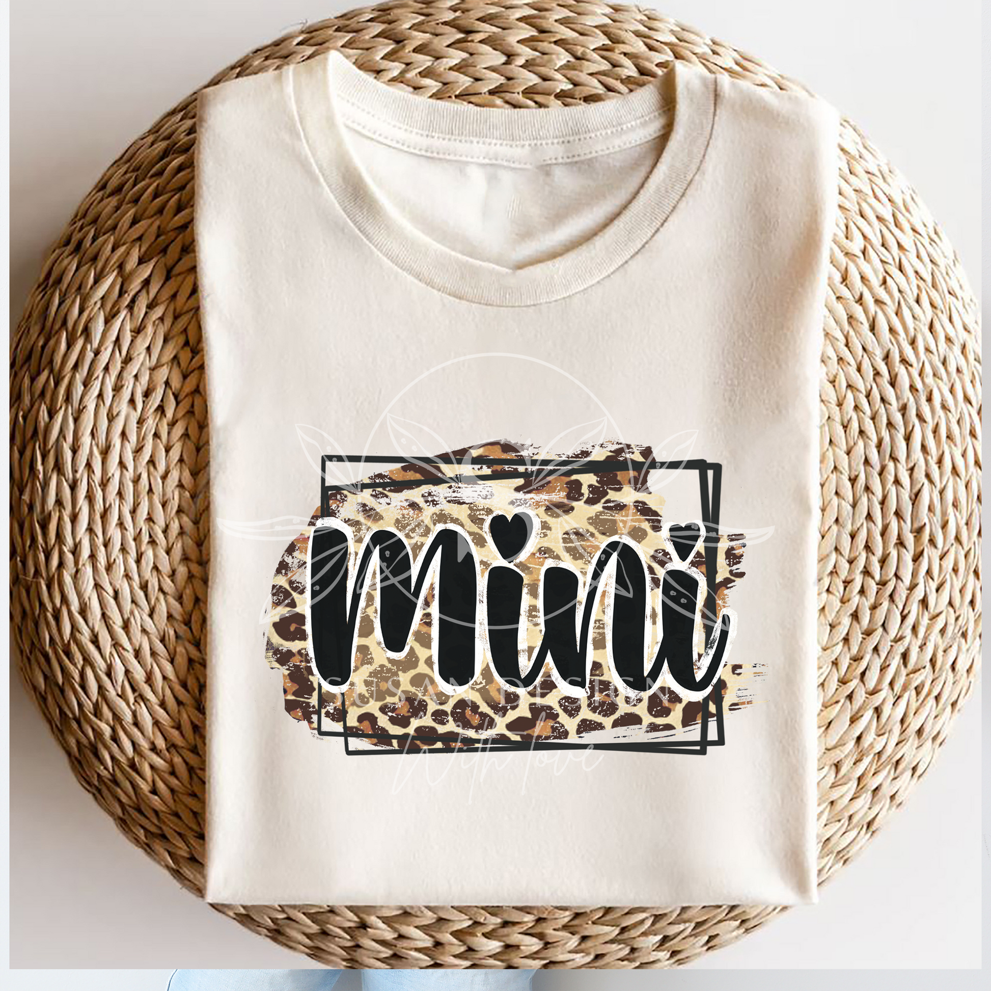 Framed Mama Mini leopard, PNG Sublimation