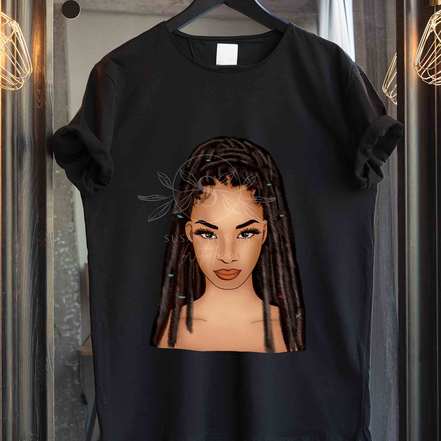 Dreadlock , locs , hair beautiful African American women PNG clipart sublimation