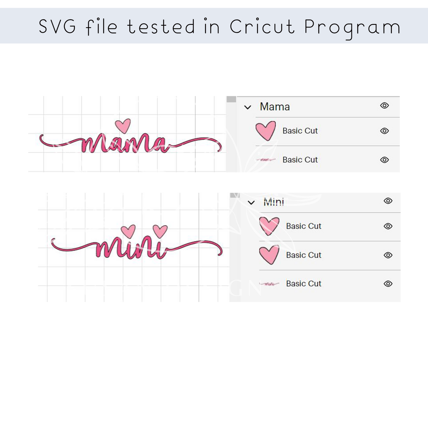 Mama Mini Heart minimal style SVG Bundle