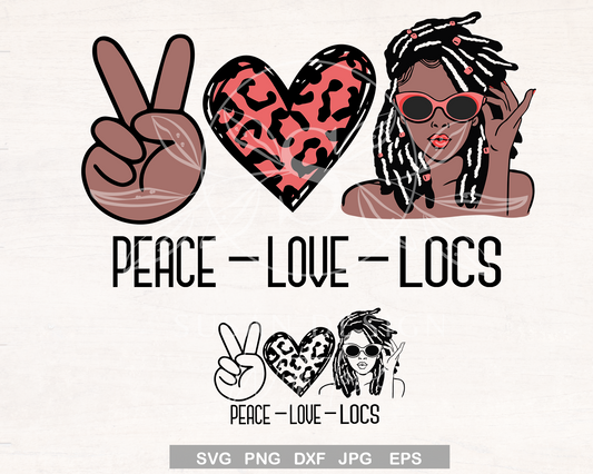 Peace love Locs SVG files for Cricut