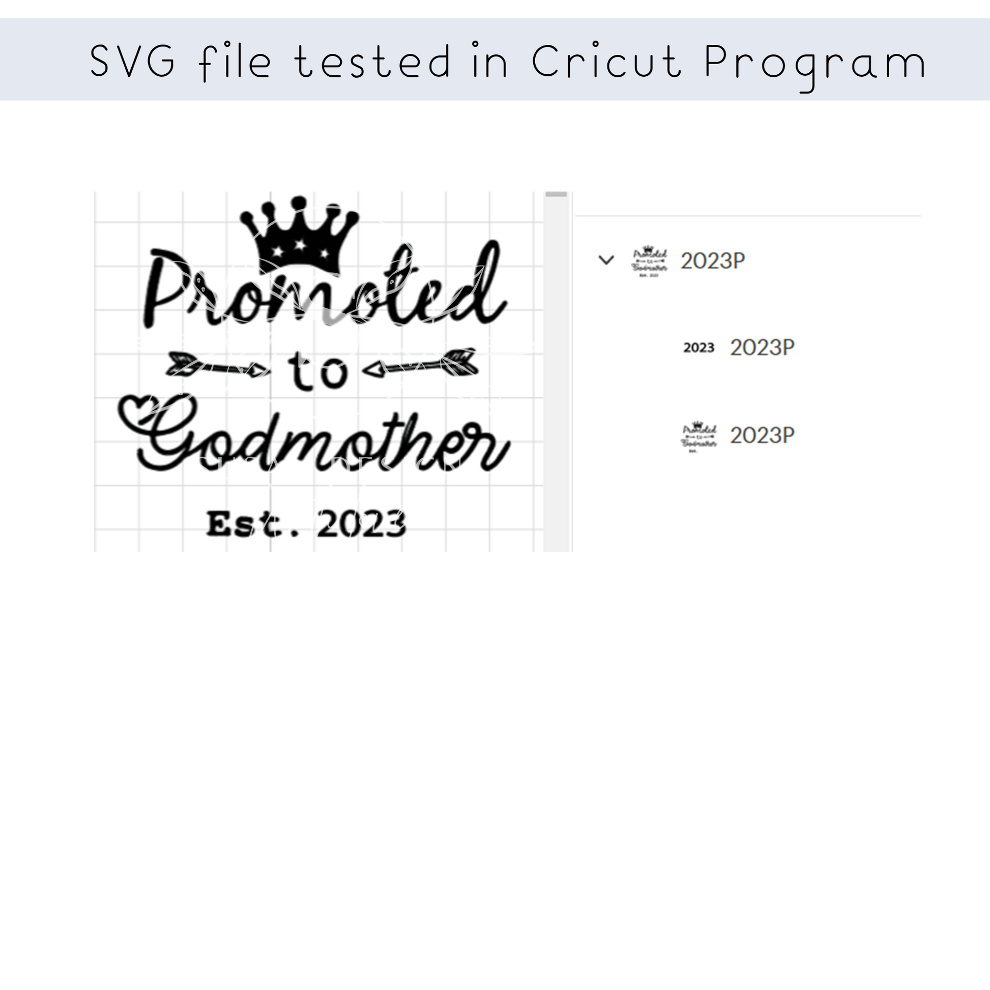 Promoted to Godmother Est 2023, Christening SVG