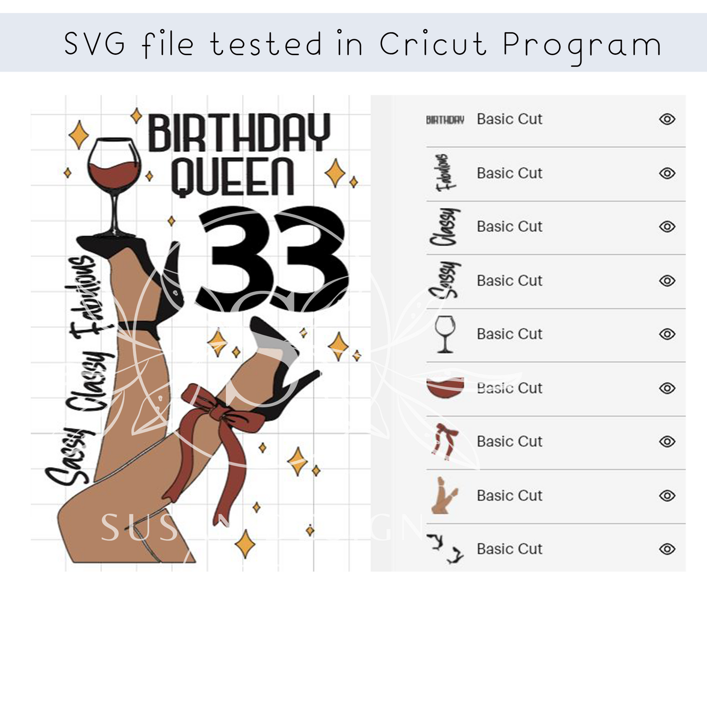 33 Birthday Queen SVG