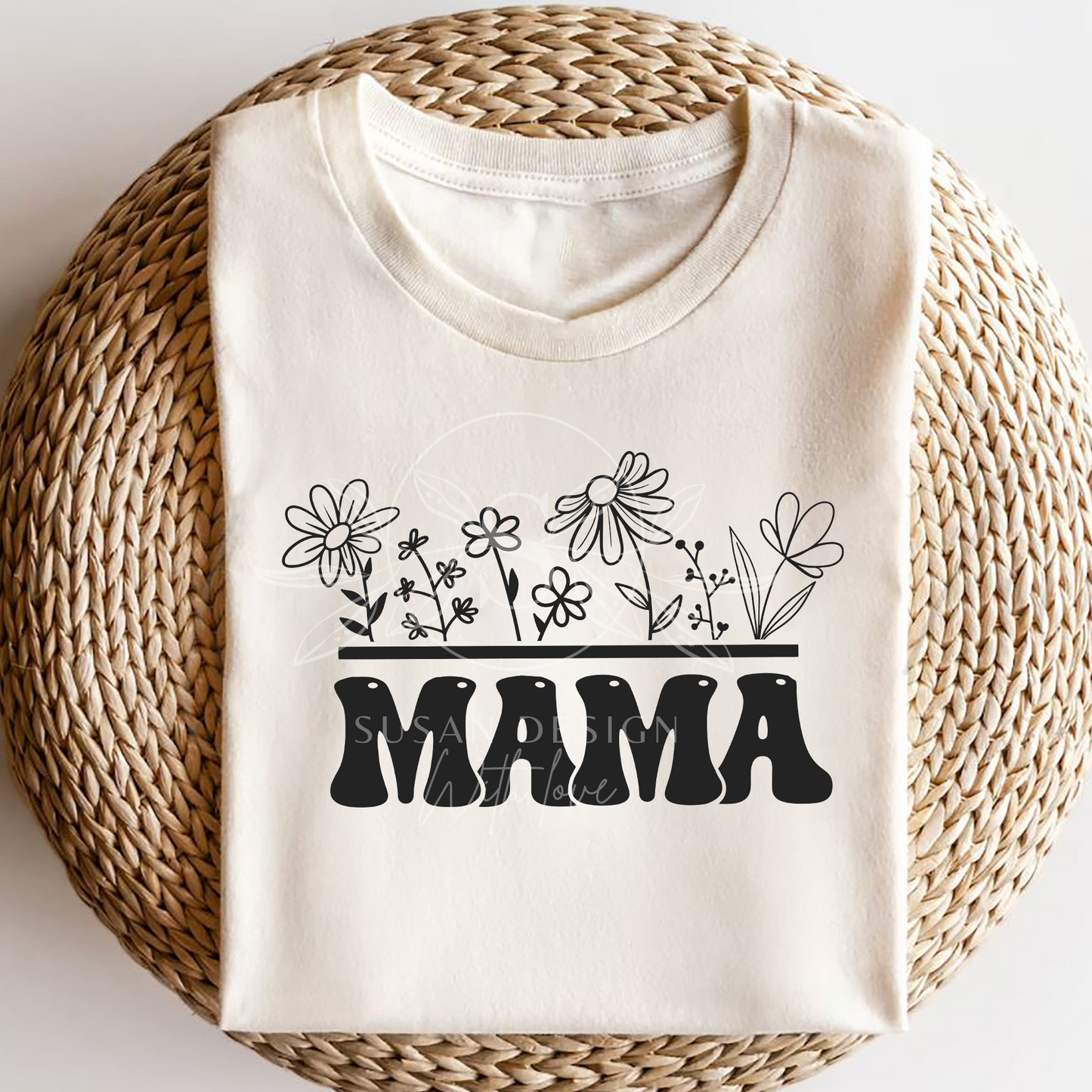 Mama Flowers Floral line Svg