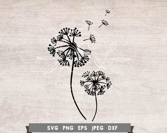 Dandelion plant Outline SVG