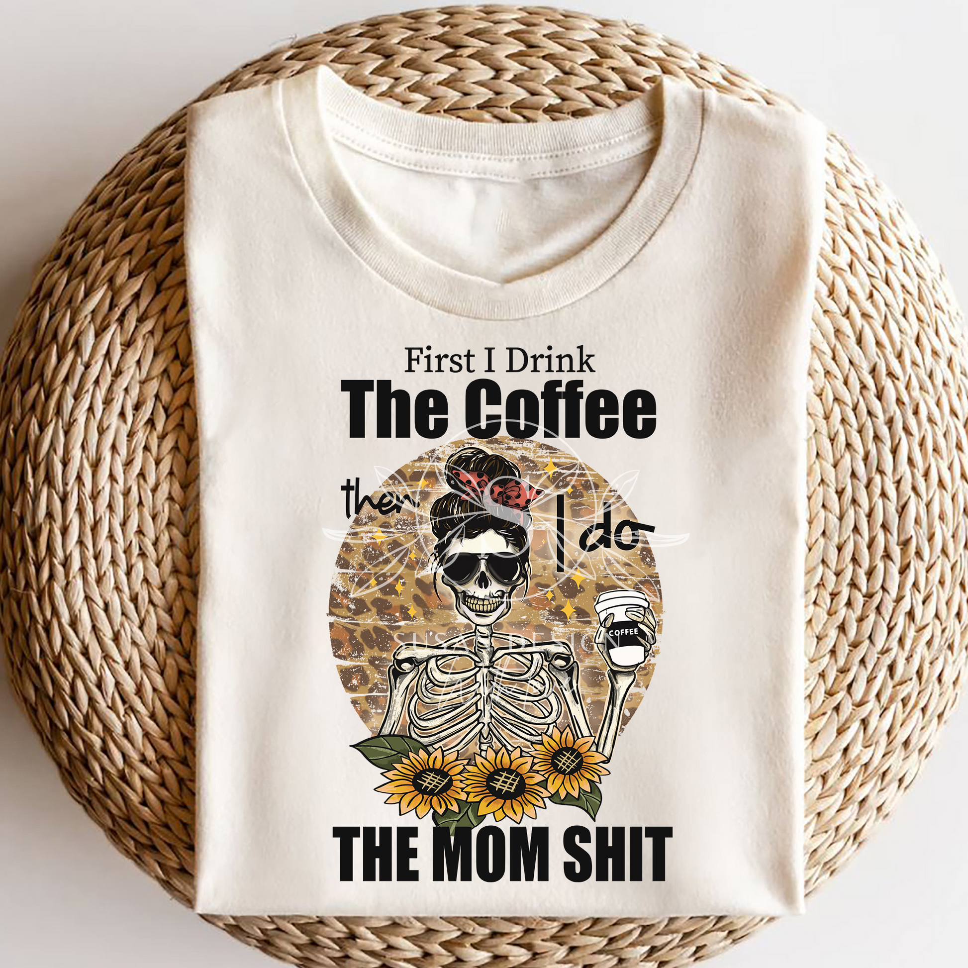 First I drink Coffee Then I do Mom Shit PNG Bundle, Mom life PNG Distressed Leopard