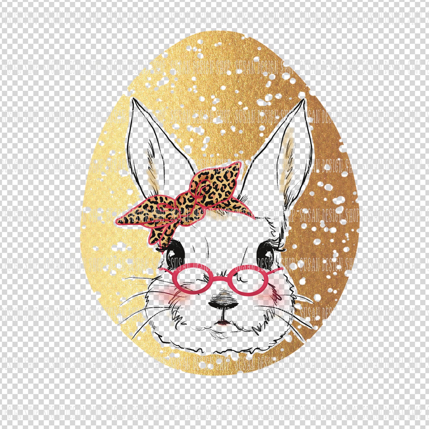 Easter Bunny Eggs PNG Sublimation