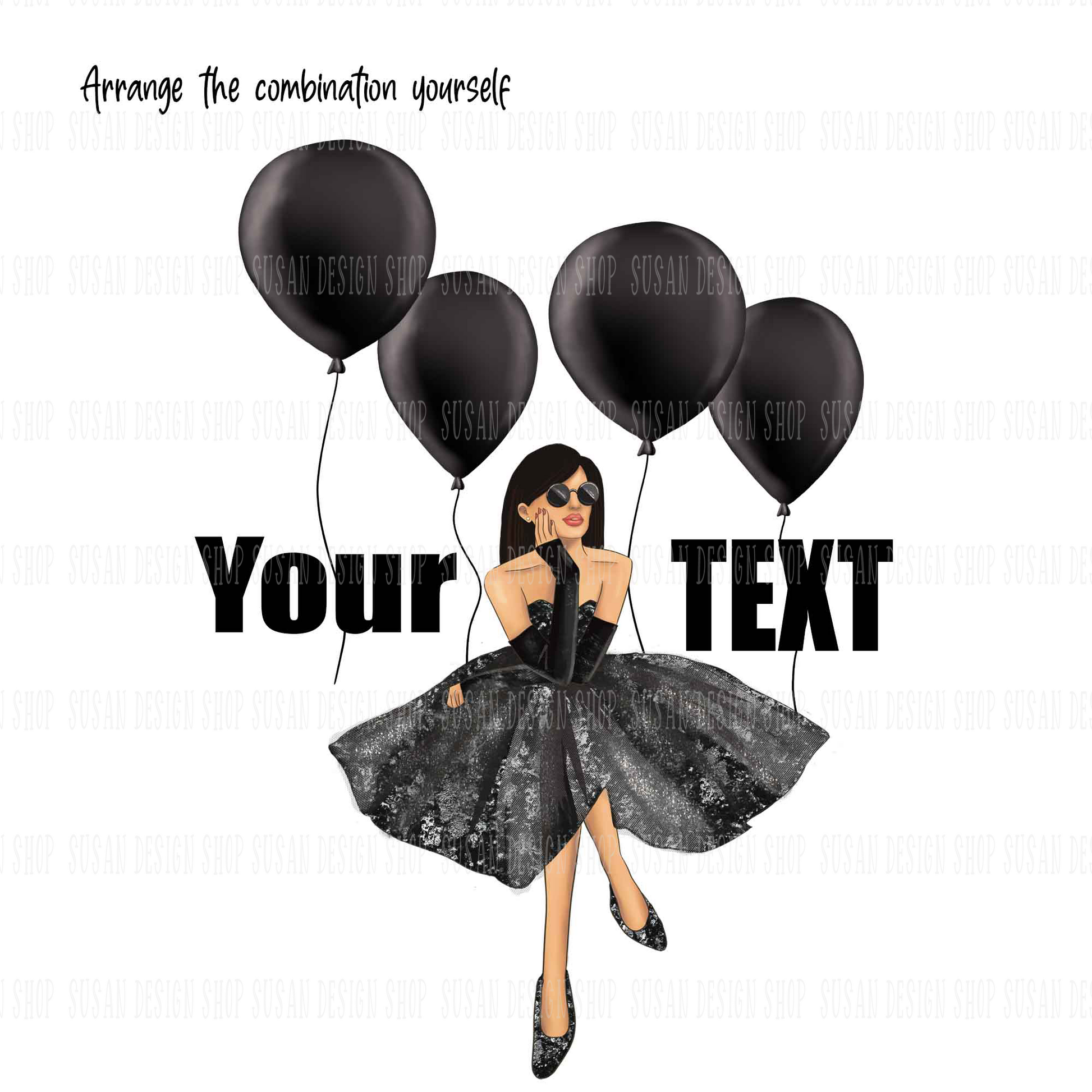 Fashion party beautiful dress black woman afro clipart, PNG sublimation