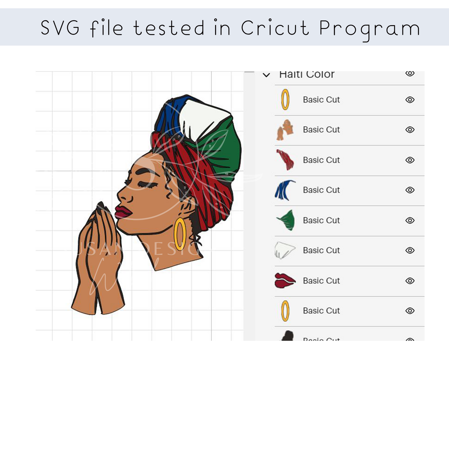 Black woman praying SVG cut files for Cricut