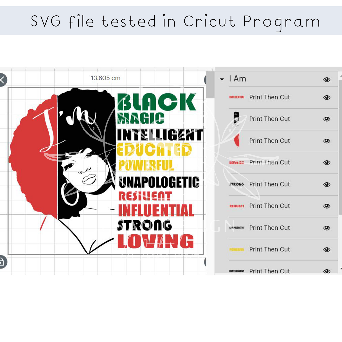 I'm Black Woman layered SVG file for Cricut