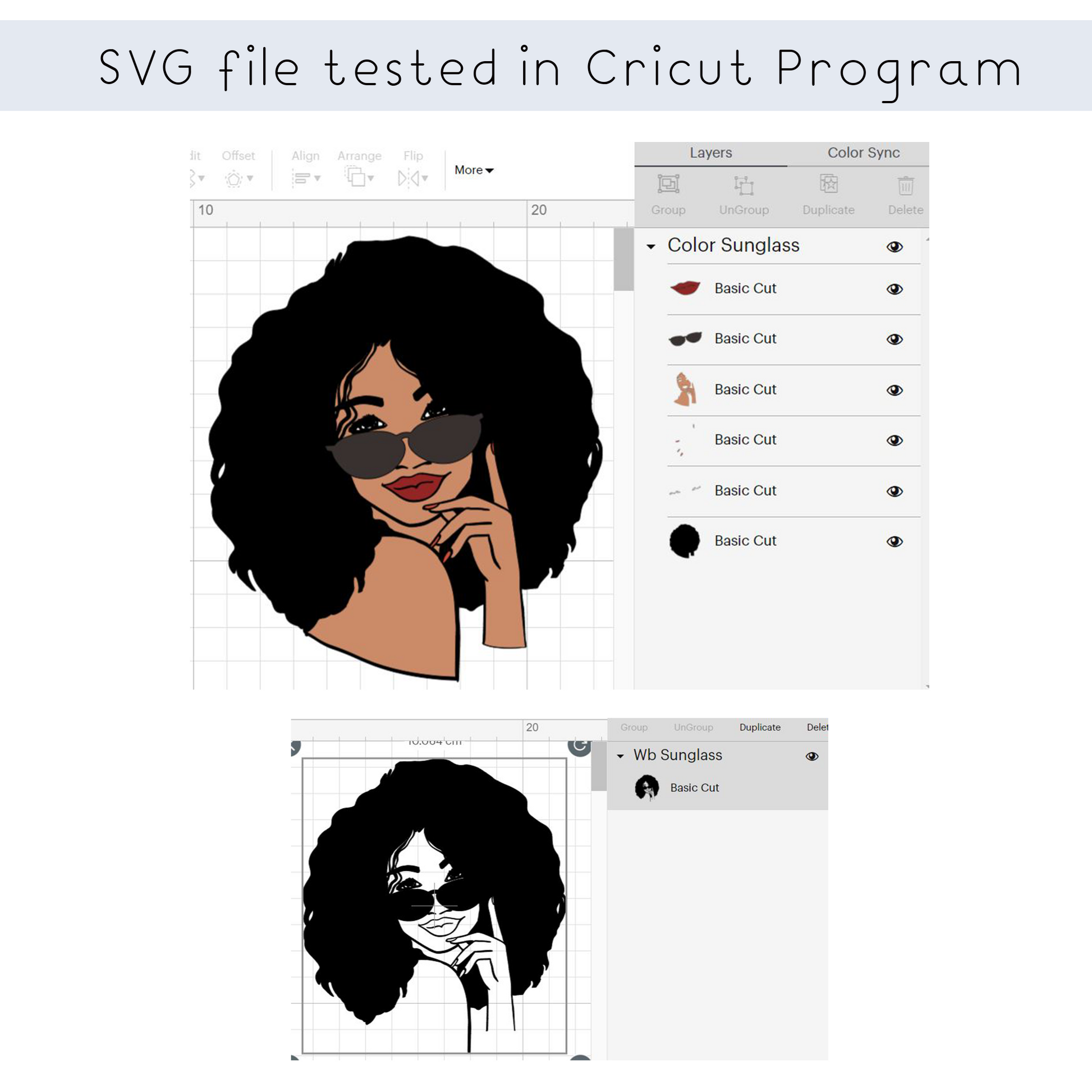 Dope Black woman with sunglass SVG files for Cricut Afro woman