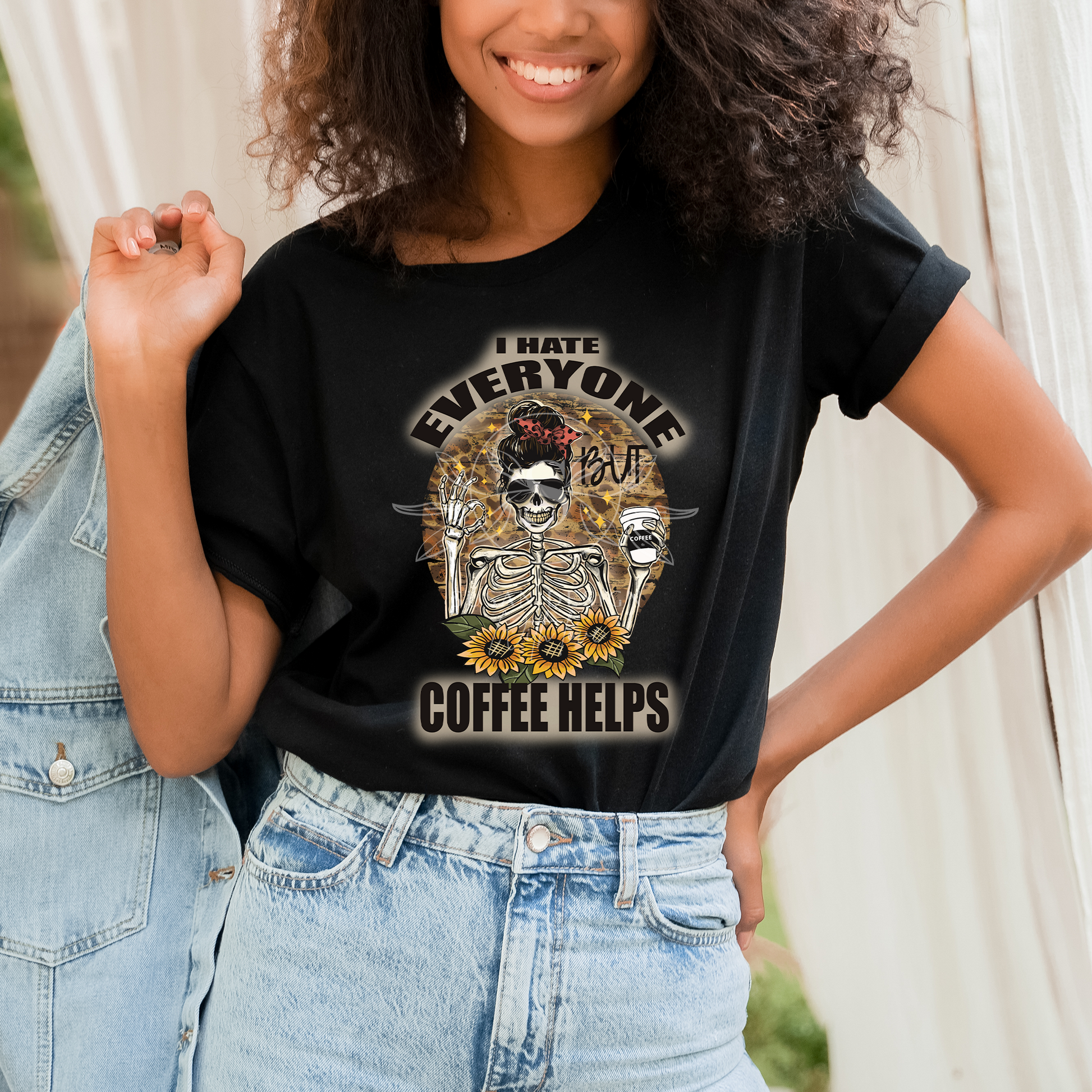 I hate everyone but coffee helps ok PNG Sublimation