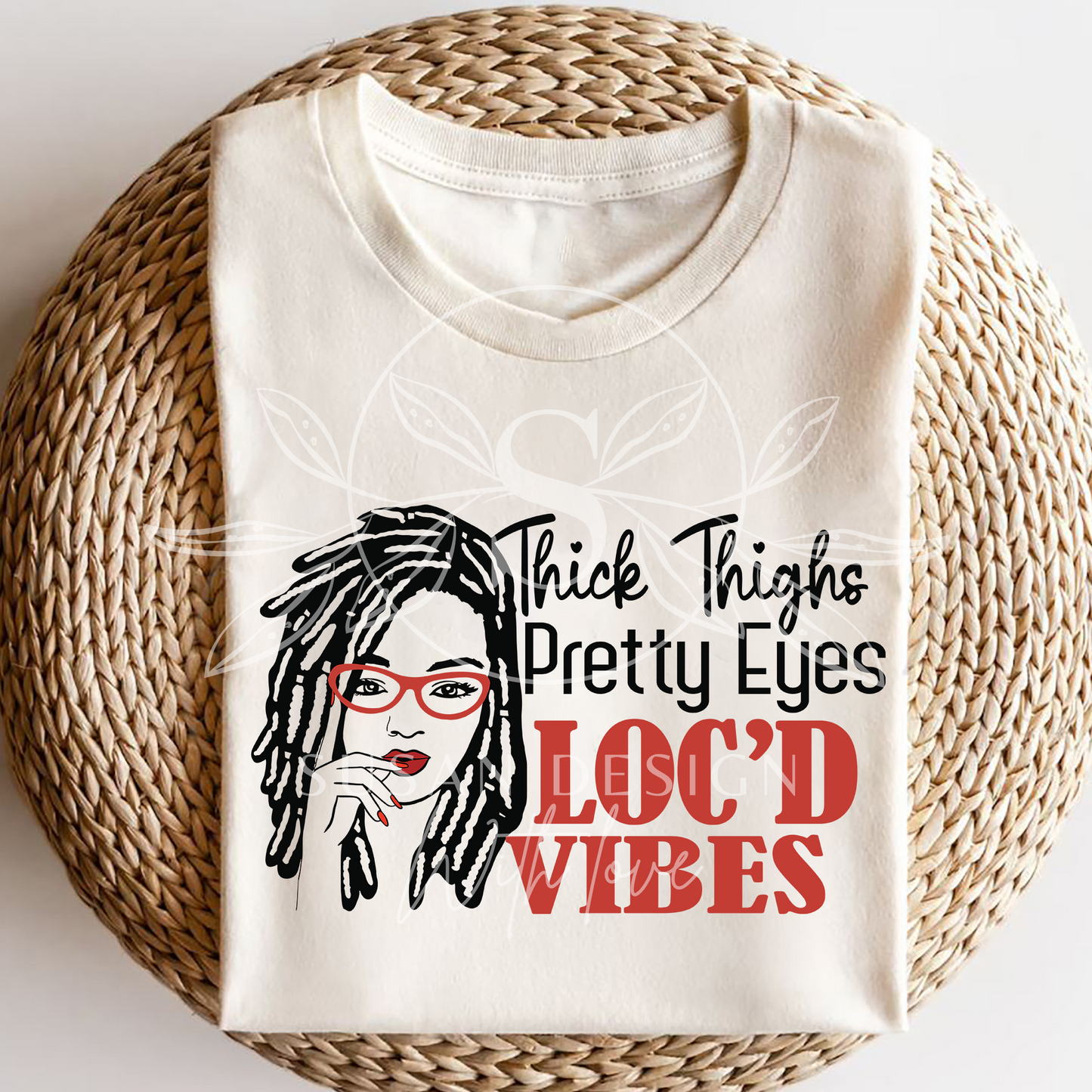 Thick Thighs Pretty Eye Loc'd Vibes SVG Bundle, Black Woman Dreadlock Hair.