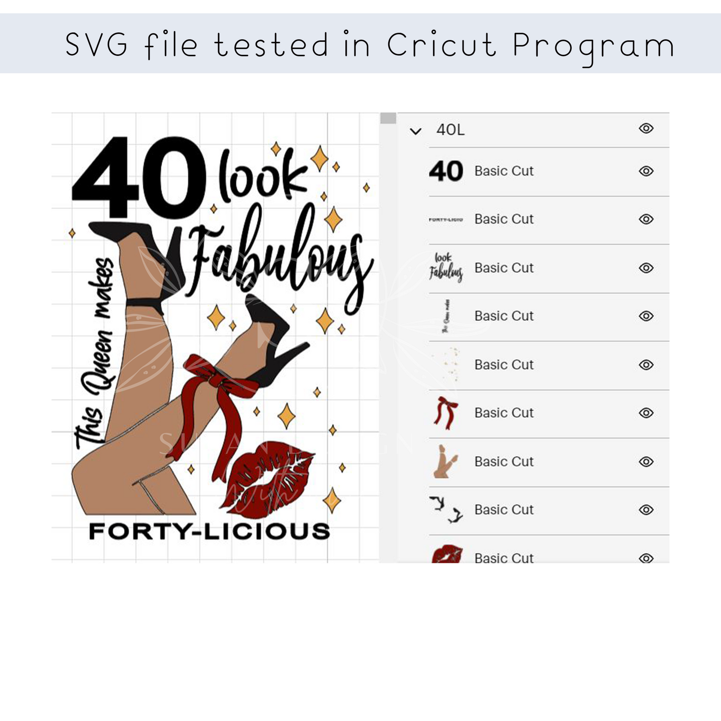 Forty-licious,fabulous, 40th Birthday SVG file for cricut