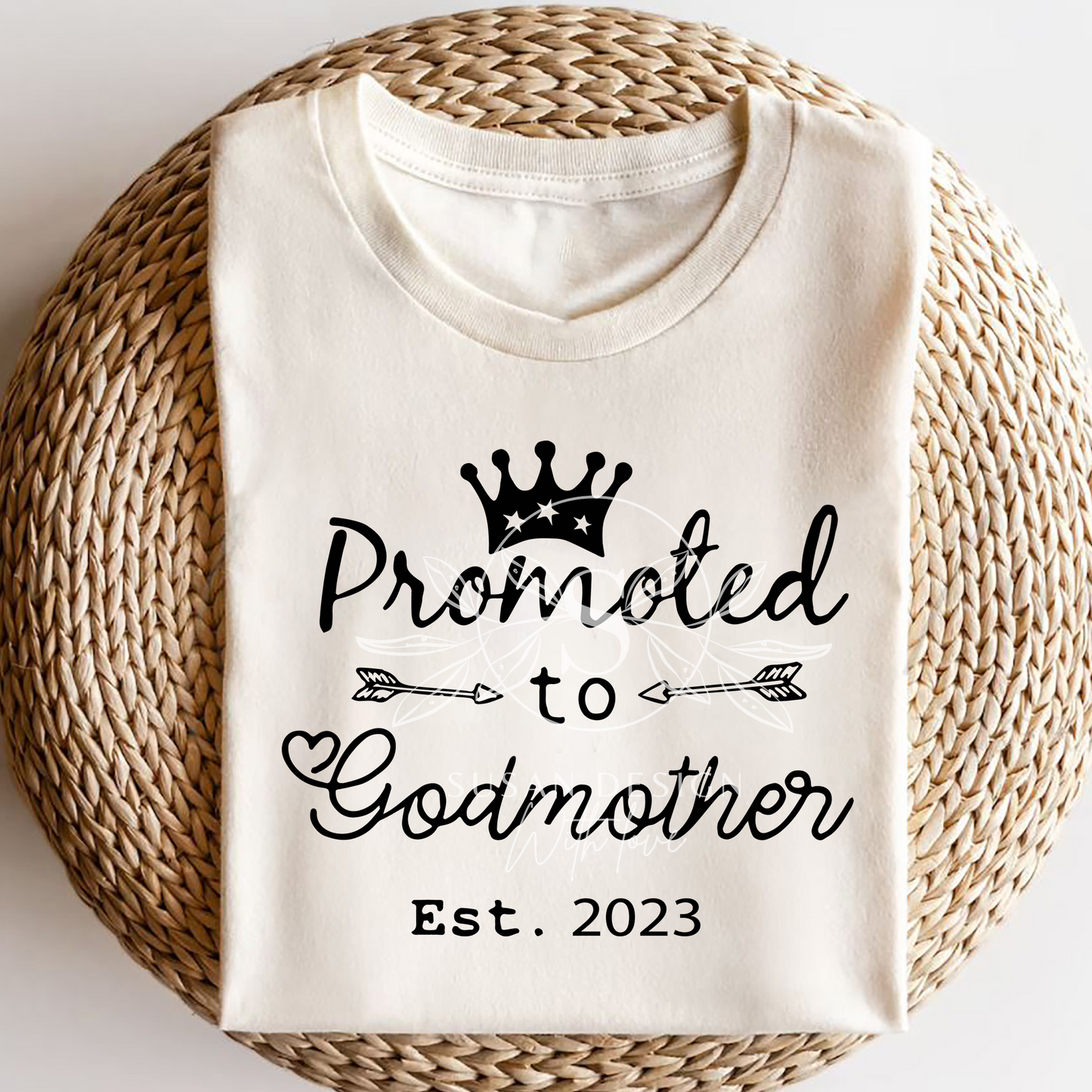 Promoted to Godmother Est 2023, Christening SVG