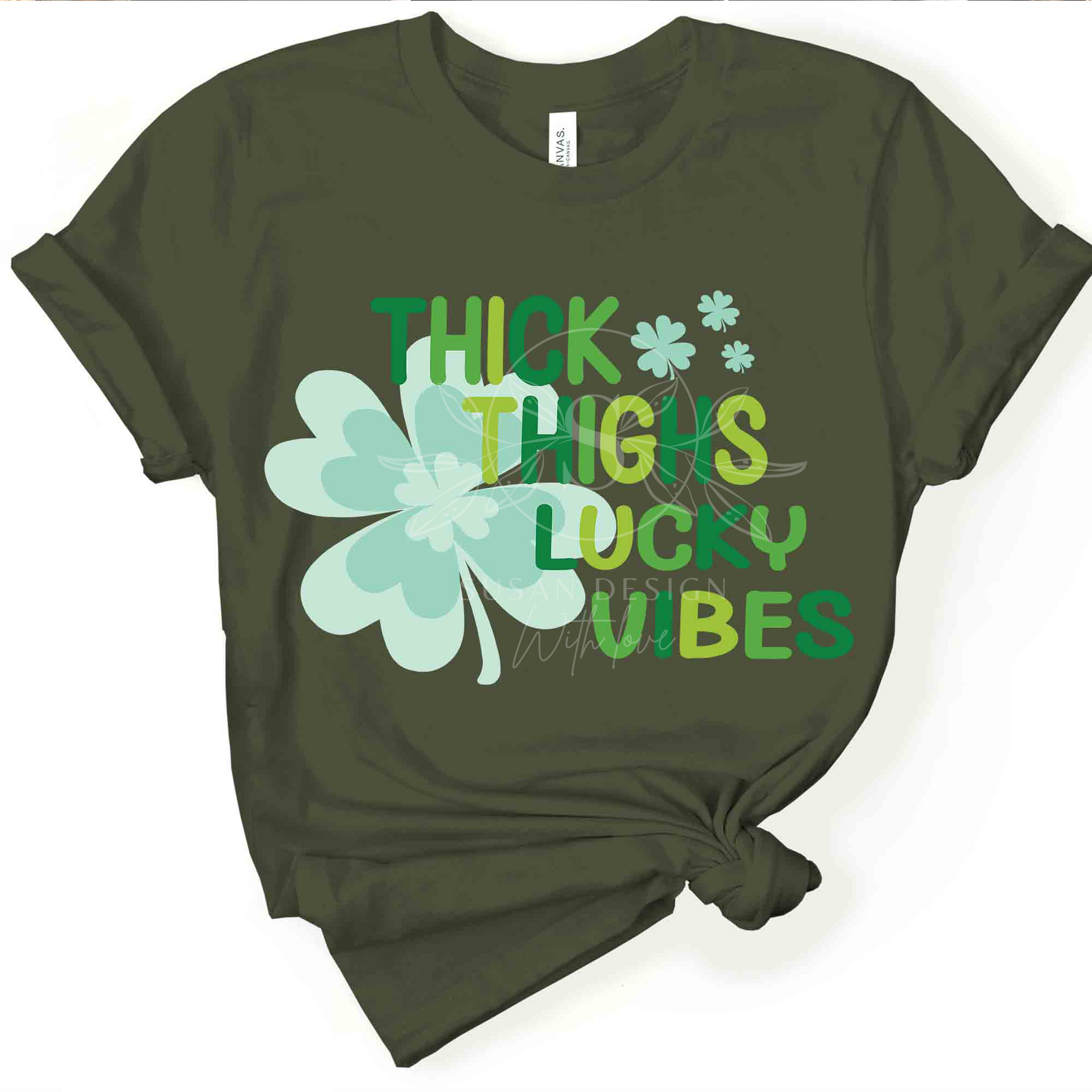 Thick Thighs Lucky Vibes SVG, St. Patrick Design