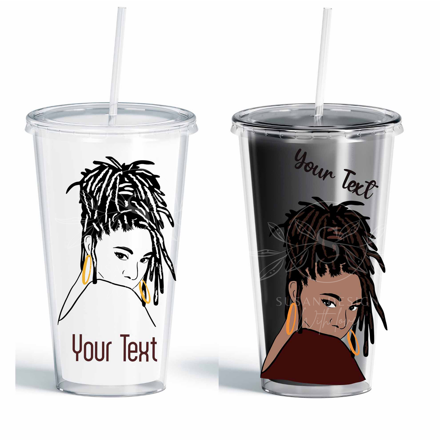 Black Woman High Dreadlock SVG PNG