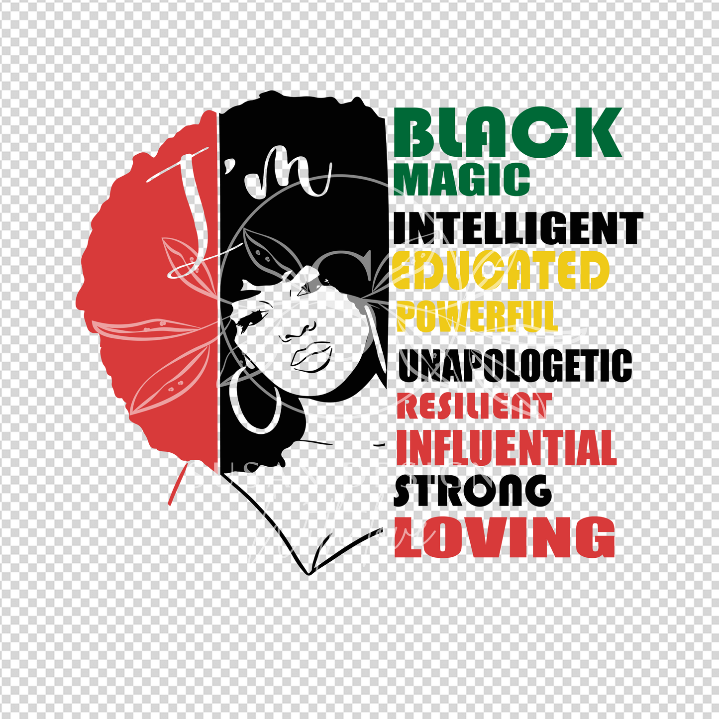 I'm Black Woman SVG file for Cricut PNG