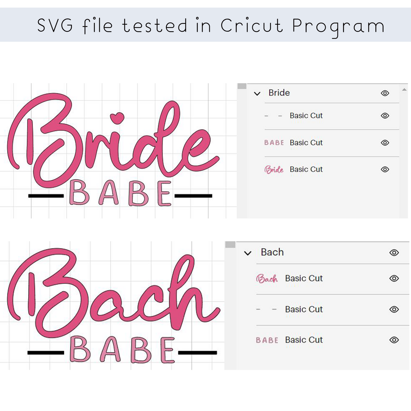 Bride Babe Bachelorette Party SVG cut file for Cricut Digital Instant Download