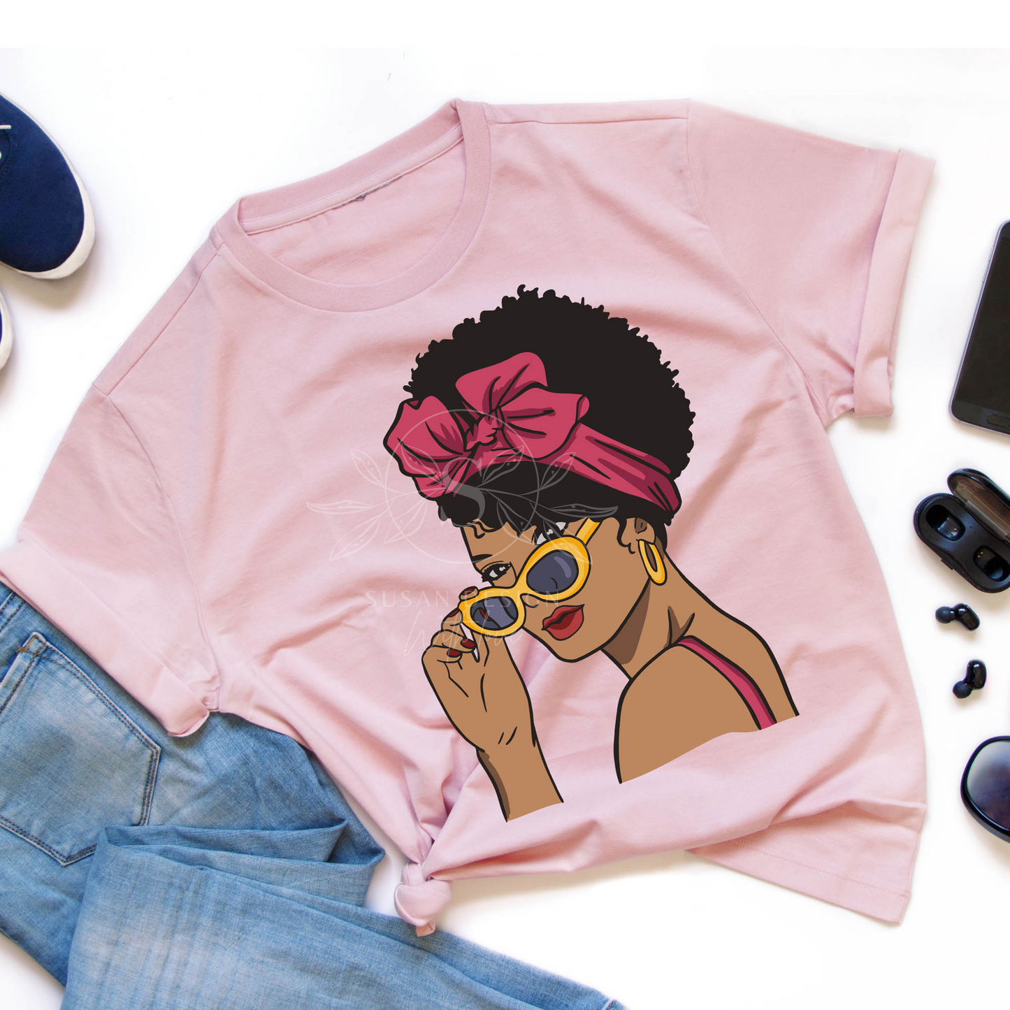 African American with Headwrap SVG  shirt design