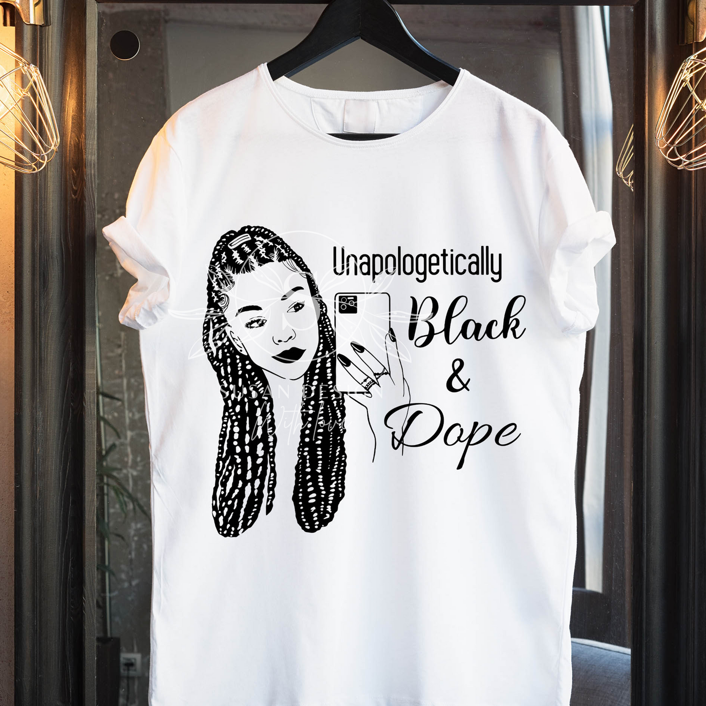 Unapologetically Black abd Dope, Braid Woman SVG file for Cricut PNG clipart