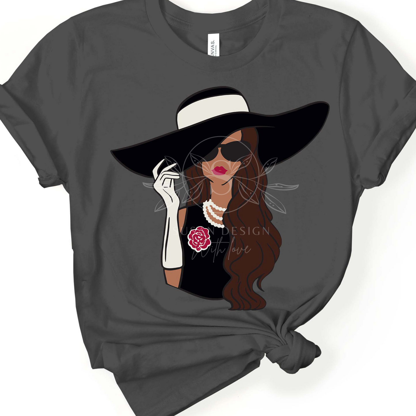 Fashioned Black Woman Church Classy Hat SVG tshirt