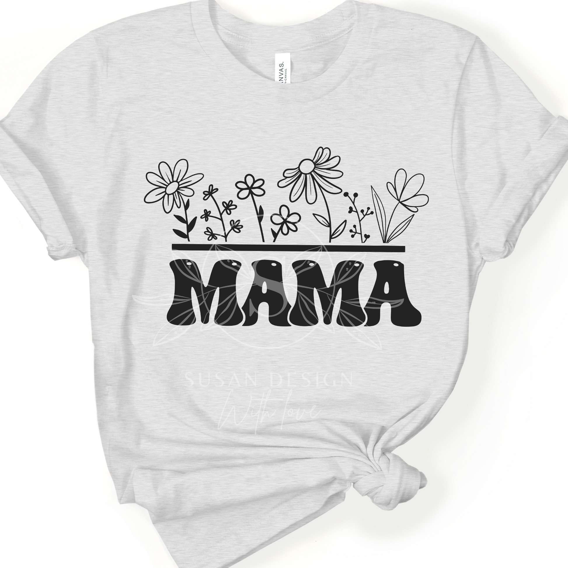 Mama Flowers Floral line Svg