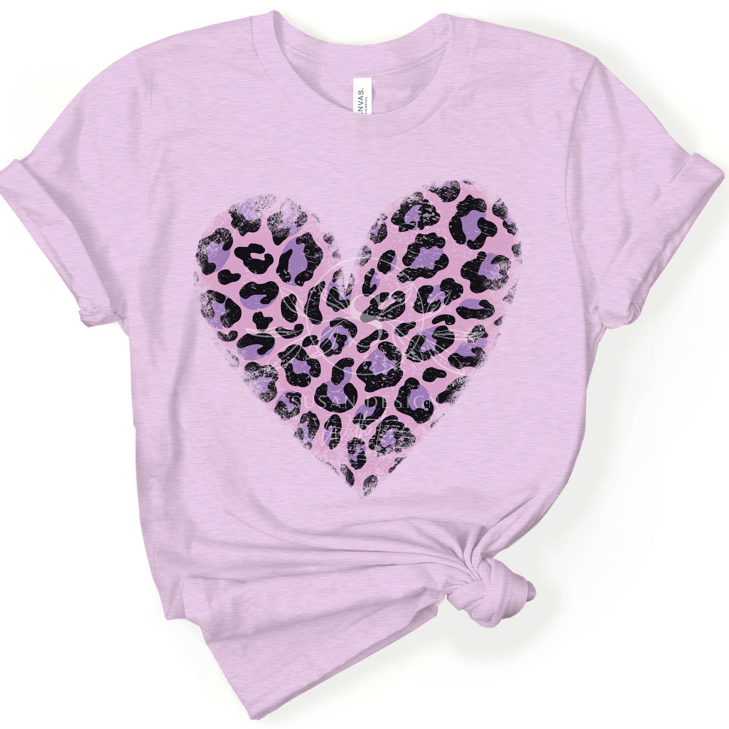 Colorful Distressed Heart Leopard Bundle PNG Sublimation