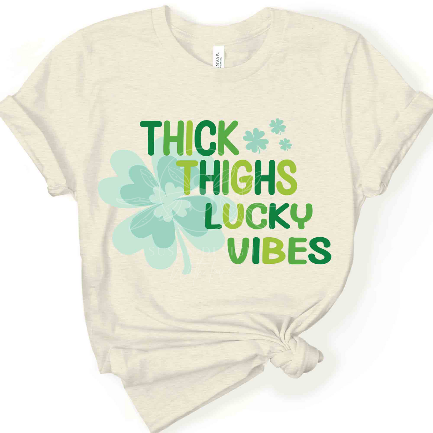 Thick Thighs Lucky Vibes SVG, St. Patrick Design