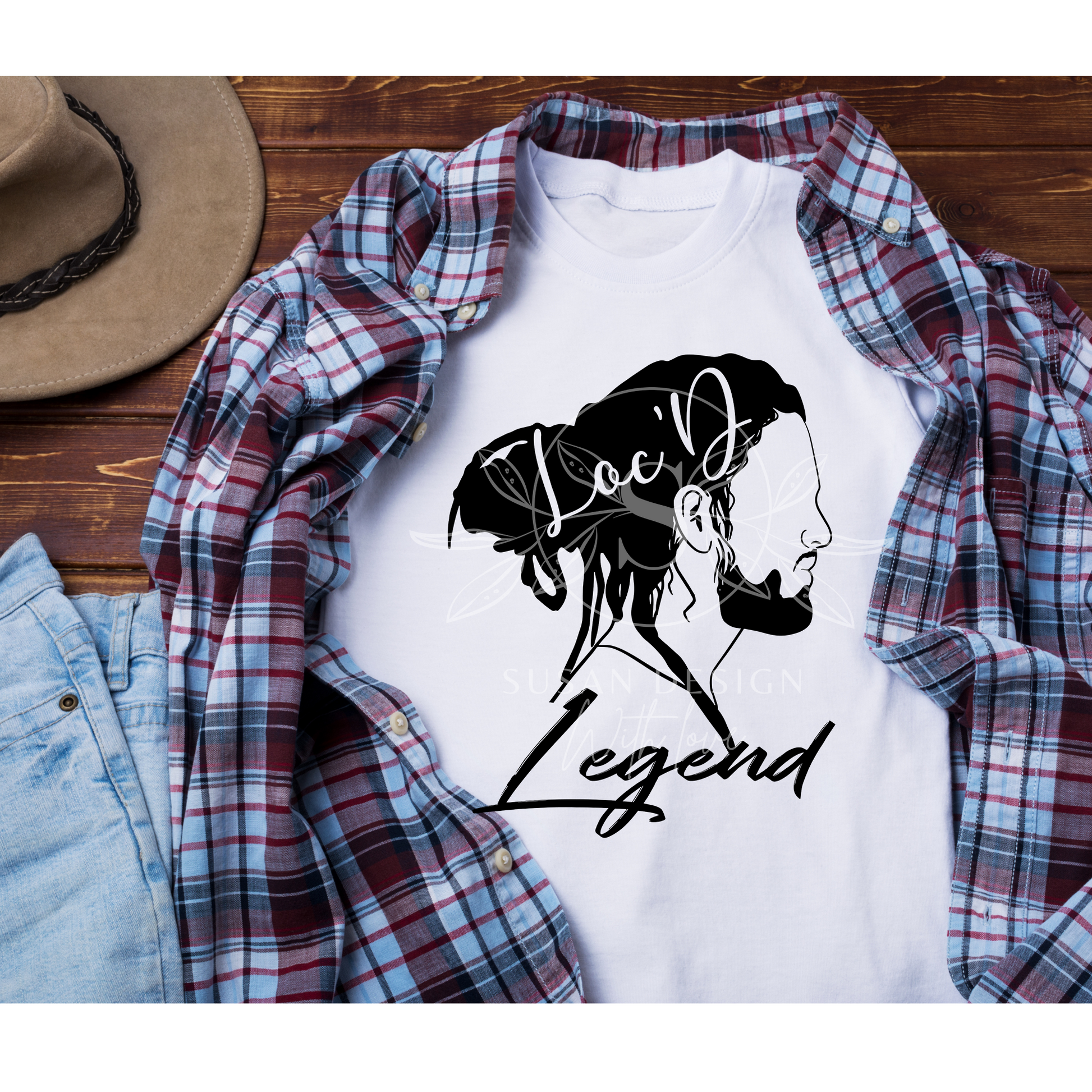 Black men locs hair with beard Svg T-shirt design