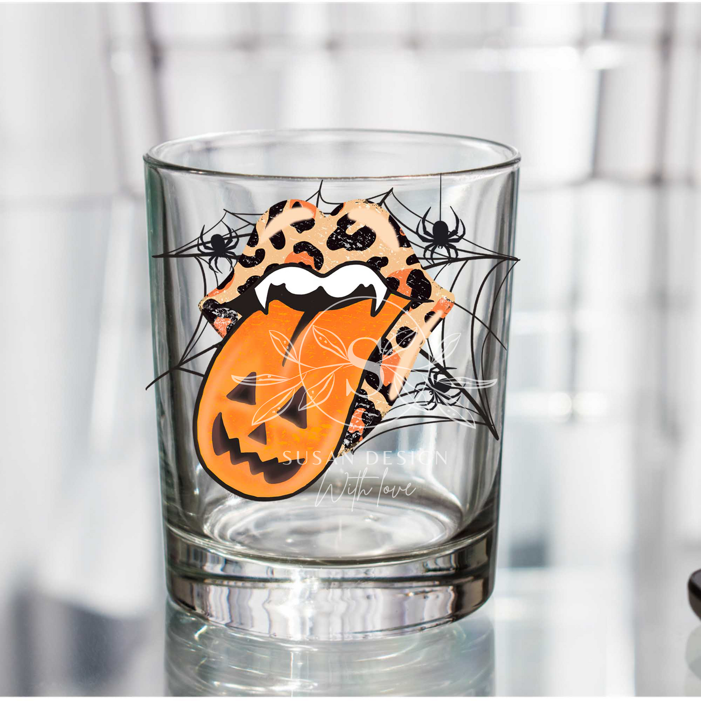 Distressed Pumpkins leopard lips PNG Sublimation