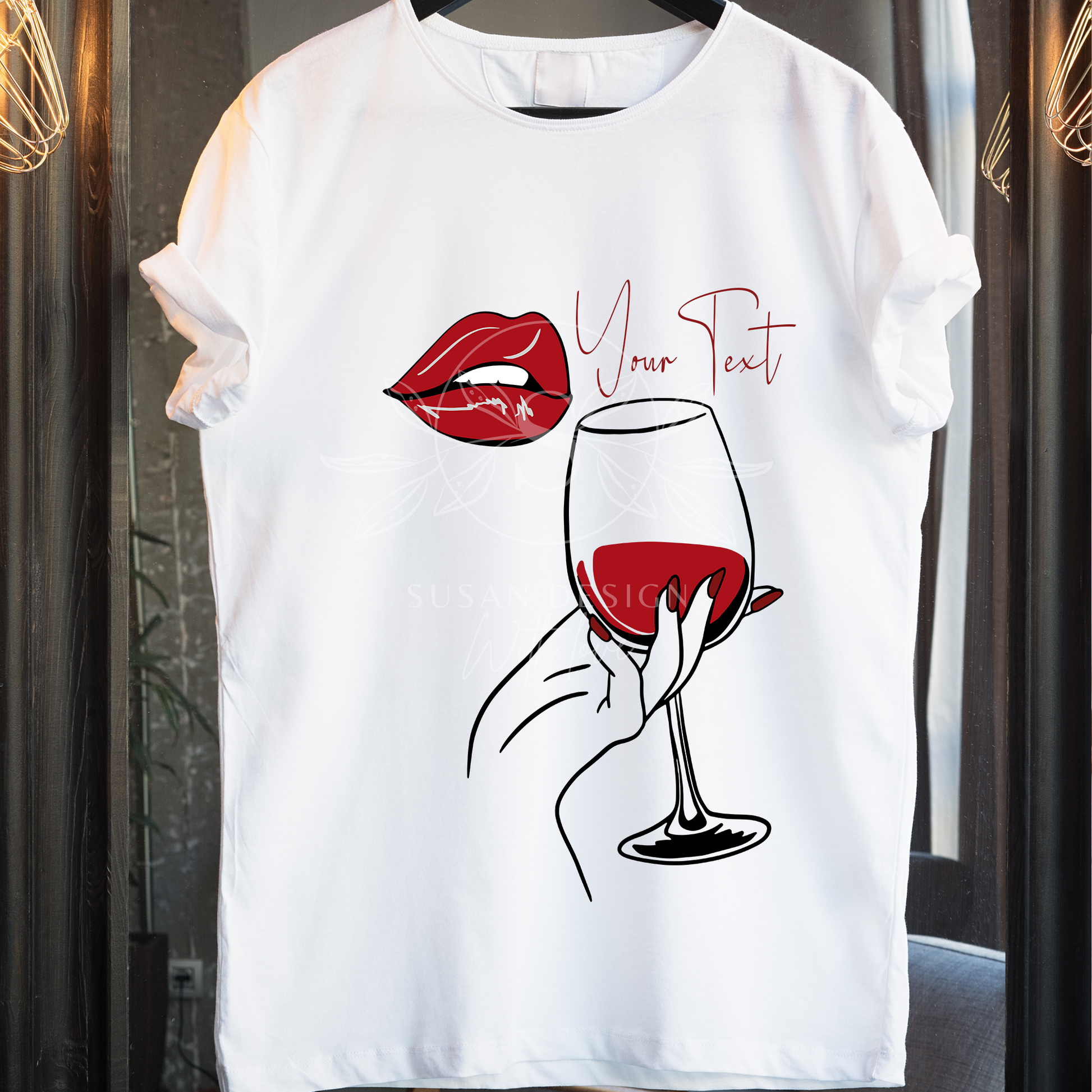 Wine Glass and Lip SVG, Drink Up Girls Night SVG